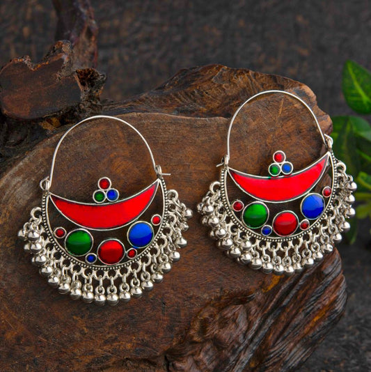 Chandbali Style Multicoloured Earrings