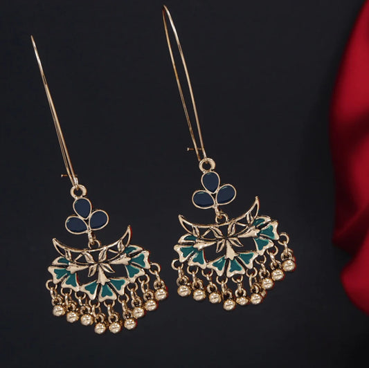 Floral Hook Earrings – Dual-Coloured Enamel Design