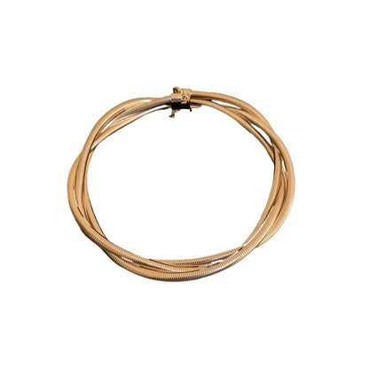 Twist Metal Choker Necklace for Women  - Multi-Layer Gold Choker