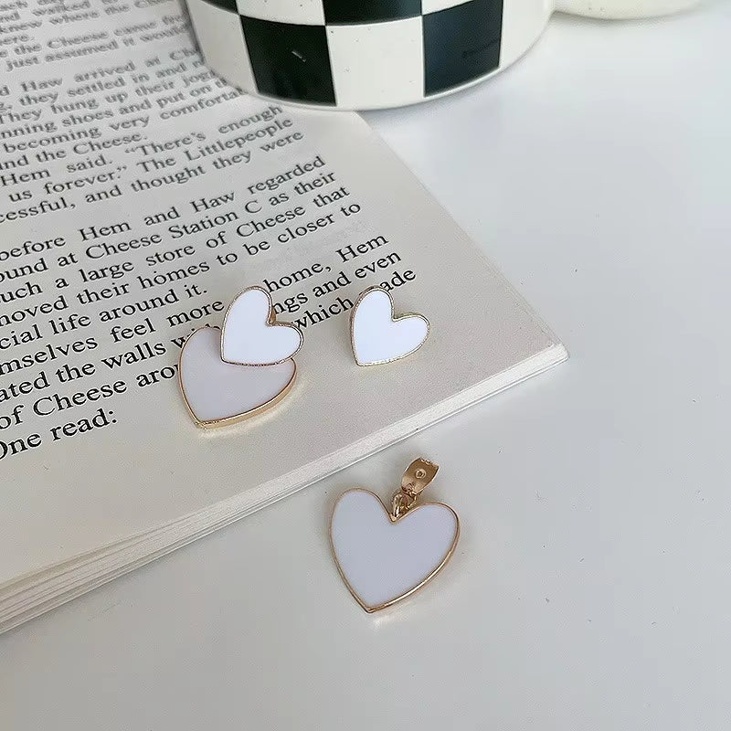 Women’s Fashion Earrings – Double Layered Heart Design