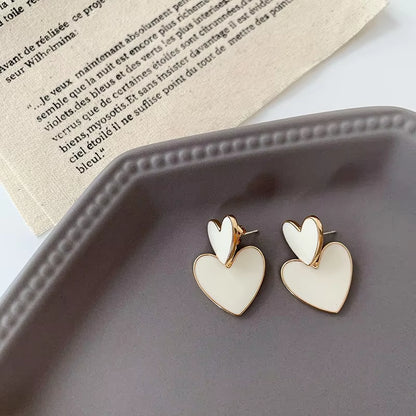 Women’s Fashion Earrings – Double Layered Heart Design