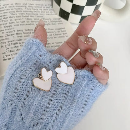 Women’s Fashion Earrings – Double Layered Heart Design