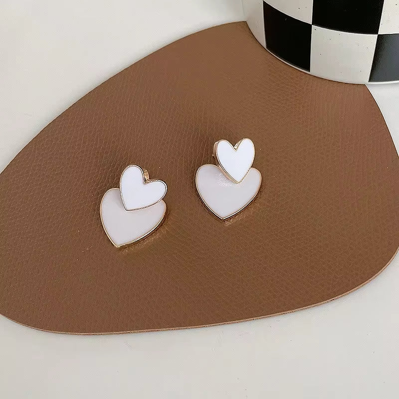 Women’s Fashion Earrings – Double Layered Heart Design