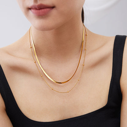 Trendy U-Shaped Double Layer Necklace