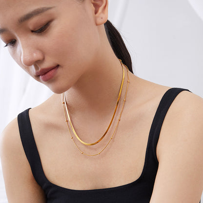 Trendy U-Shaped Double Layer Necklace