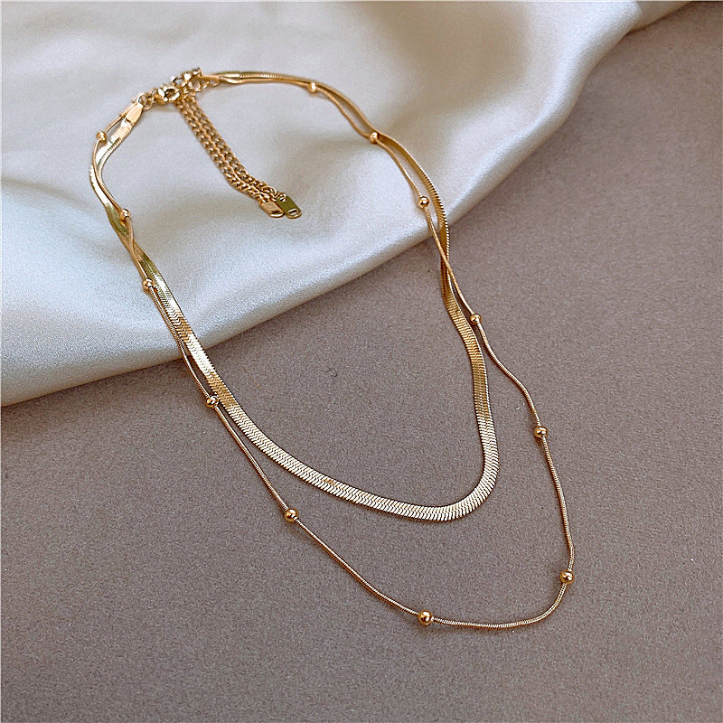 Trendy U-Shaped Double Layer Necklace