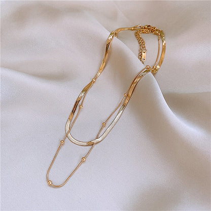 Trendy U-Shaped Double Layer Necklace