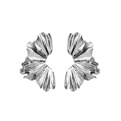 Retro Irregular Gold & Silver-Tone Stud Earrings