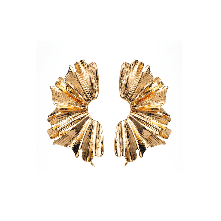 Retro Irregular Gold & Silver-Tone Stud Earrings