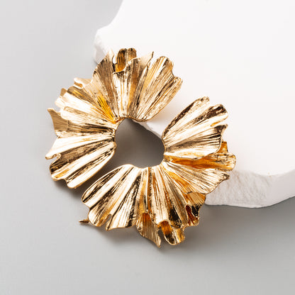 Retro Irregular Gold & Silver-Tone Stud Earrings
