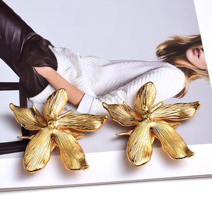 Roman-Inspired Floral Statement Stud Earrings