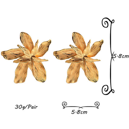 Roman-Inspired Floral Statement Stud Earrings