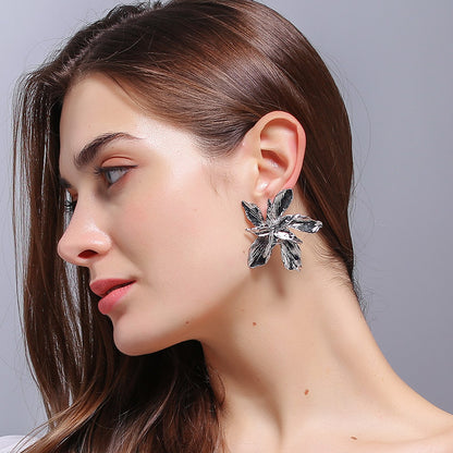 Roman-Inspired Floral Statement Stud Earrings