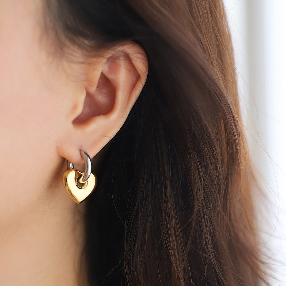  Heart-Shaped Drop Earrings