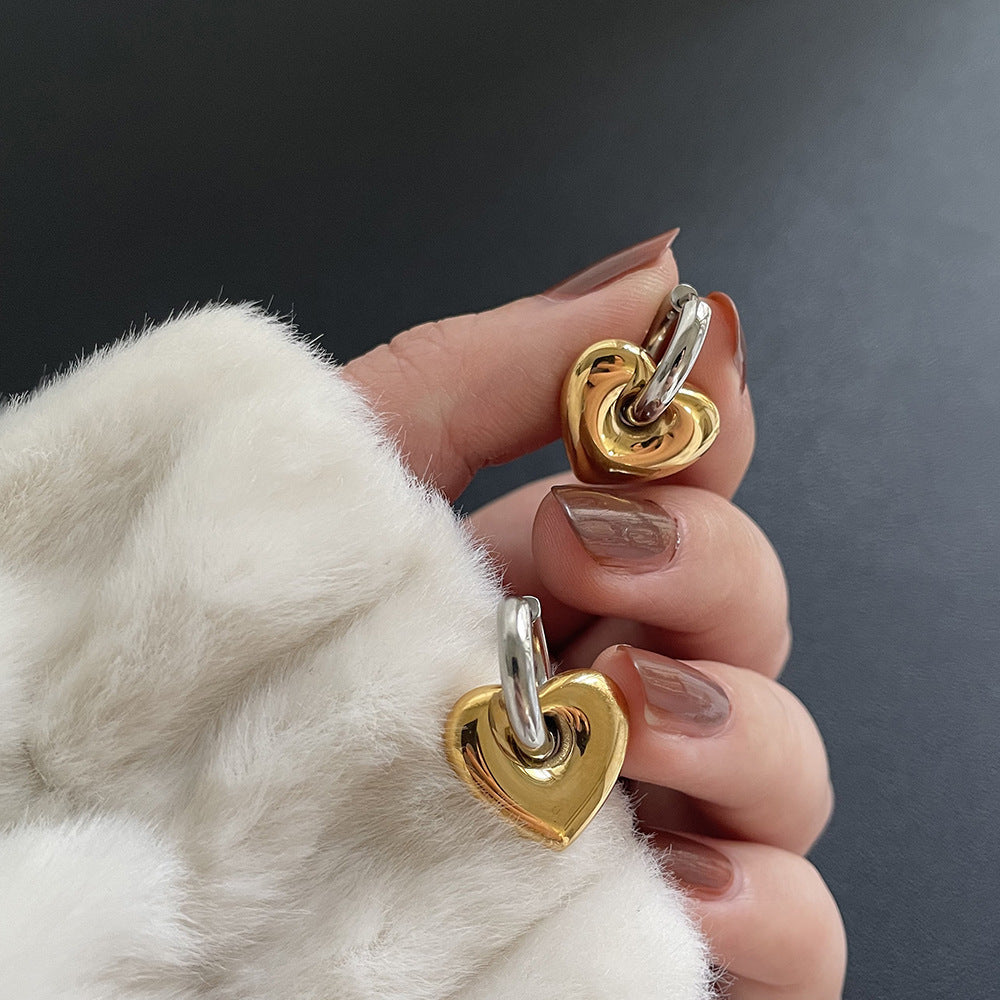  Heart-Shaped Drop Earrings