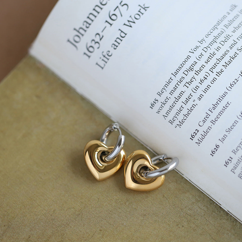  Heart-Shaped Drop Earrings