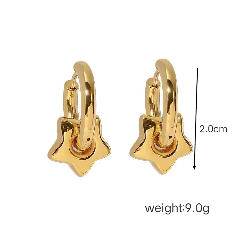 Gold Heart Stud Earrings for Women